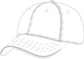 FRONT VIEW OF BASEBALL CAP WHITE/GRAY